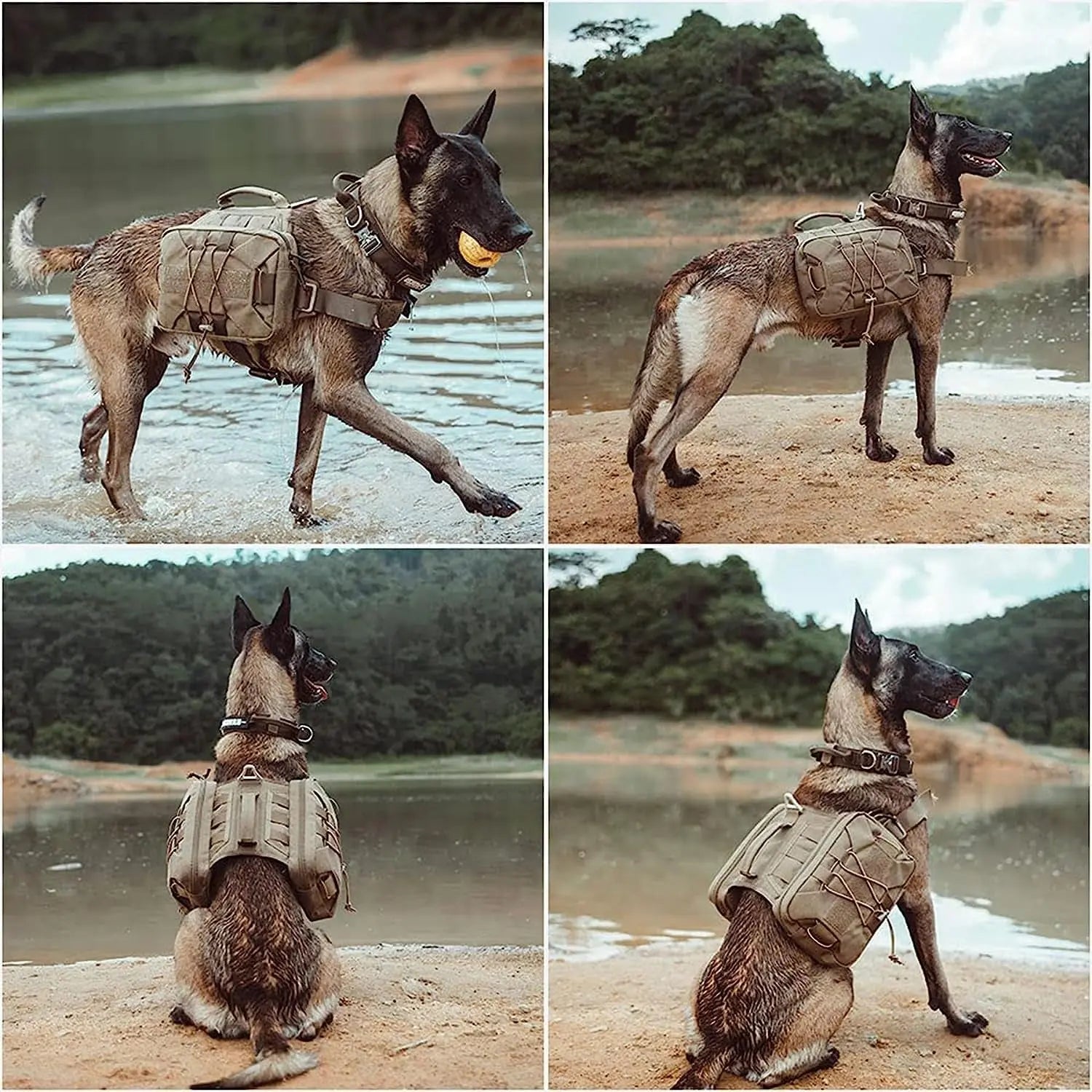 Dog Tactical Saddle Bag Camping Pack Large Dogs