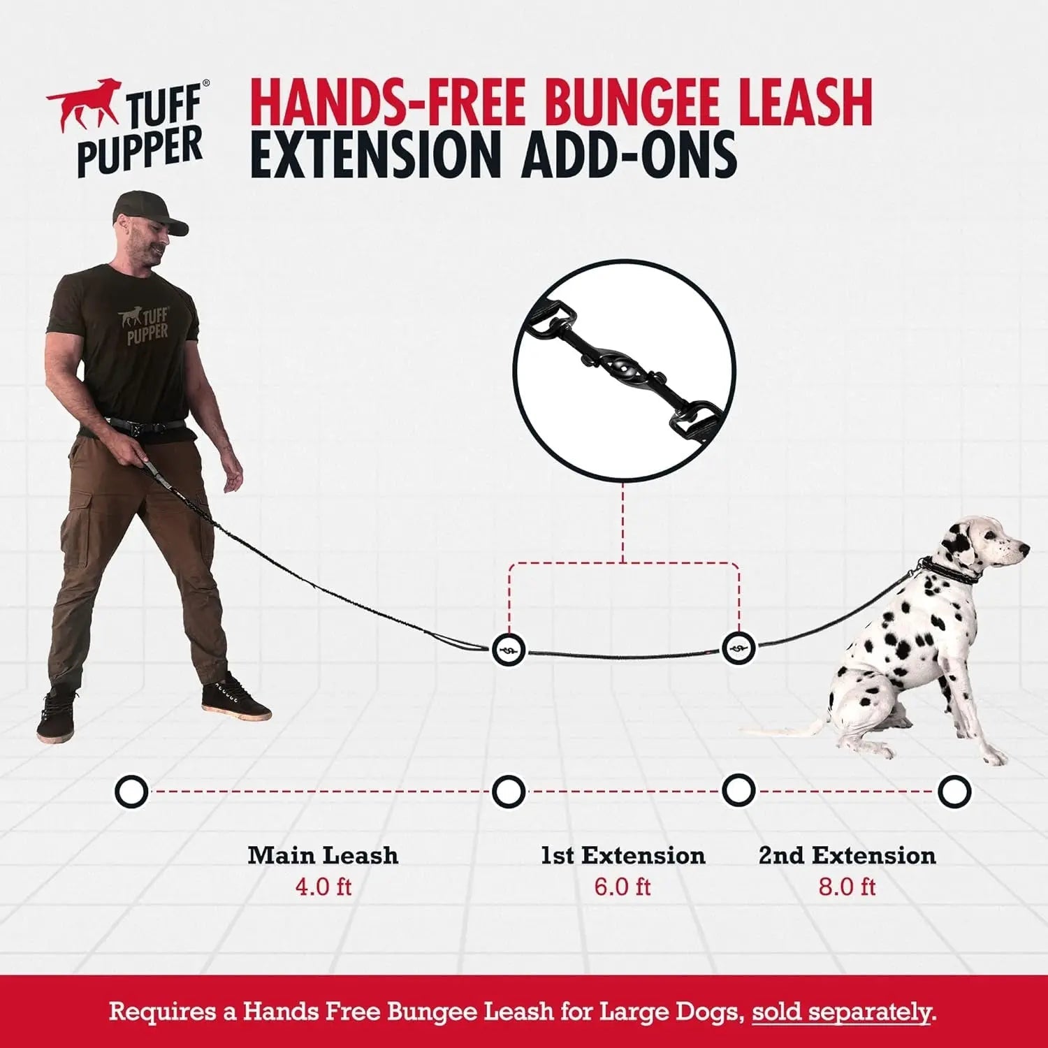 Hands Free Dog Leash Heavy Duty Bungee Waist Belt