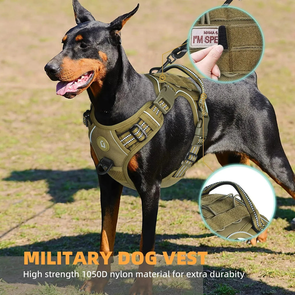 Tactical No-Pull Dog Harness for Medium & Large Dogs
